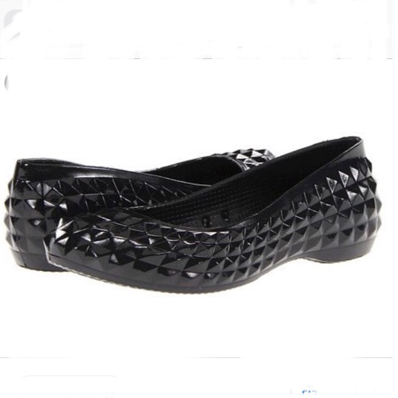 crocs black ballet flats